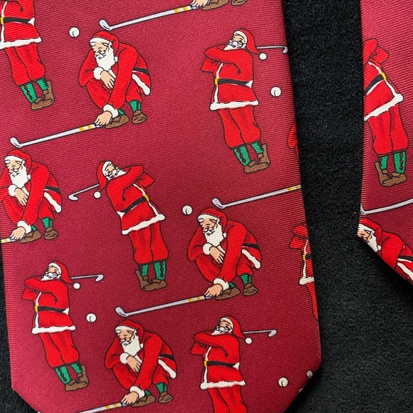 Two Golfing Santa Holiday Ties - Picture 3 of 10